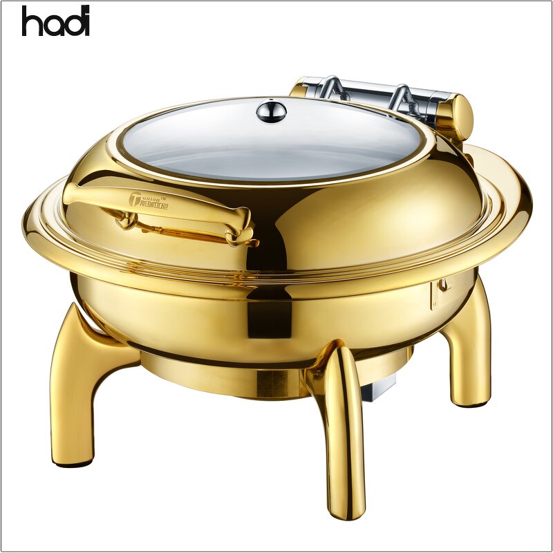 Chafing Dish Manufacturer - Luxury Modern Roll Top Glass Lid Serving
