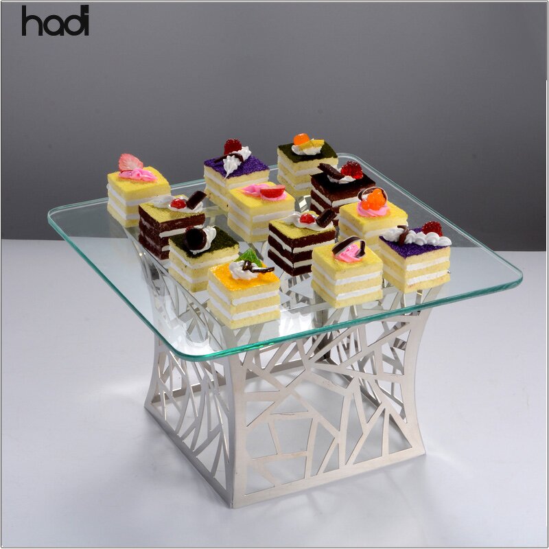 Display Rack Manufacturer - Antique square Acrylic Dessert Stand with Light