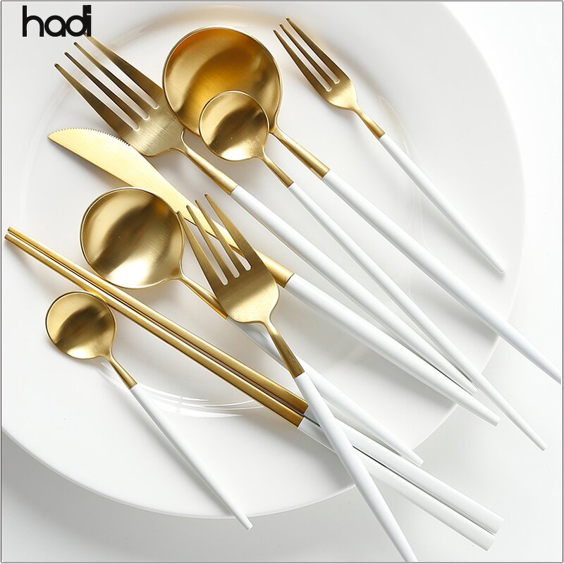 Cutlery Set Manufacturer - Commercial Gold Plated Stainless Steel Set