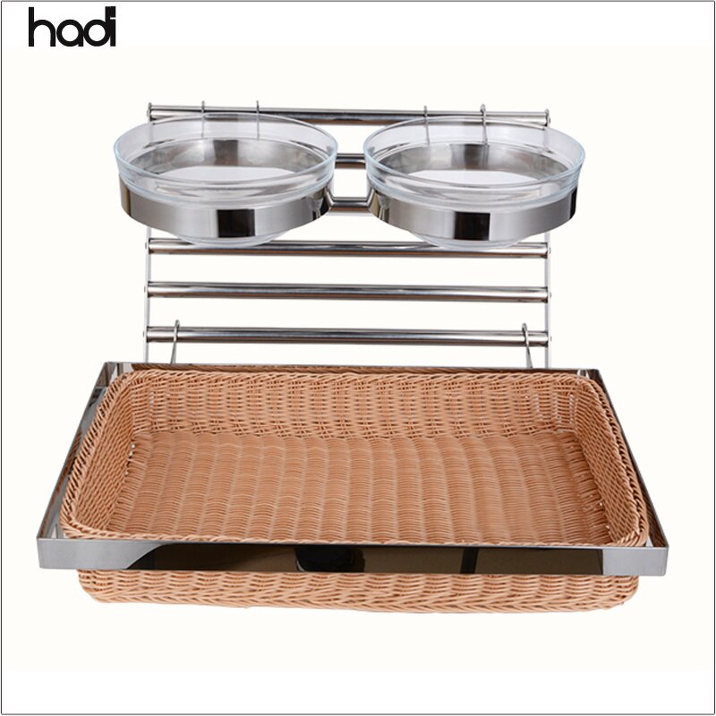 Bread Basket Manufacturer - Modern 2 Tier Rattan Bread Basket Wholesale