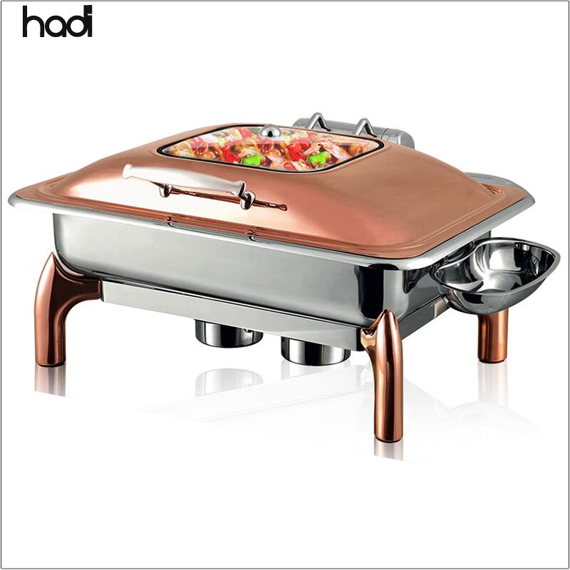 Chafing Dish Manufacturer - Professional 6-Liter Deluxe Heater Golden