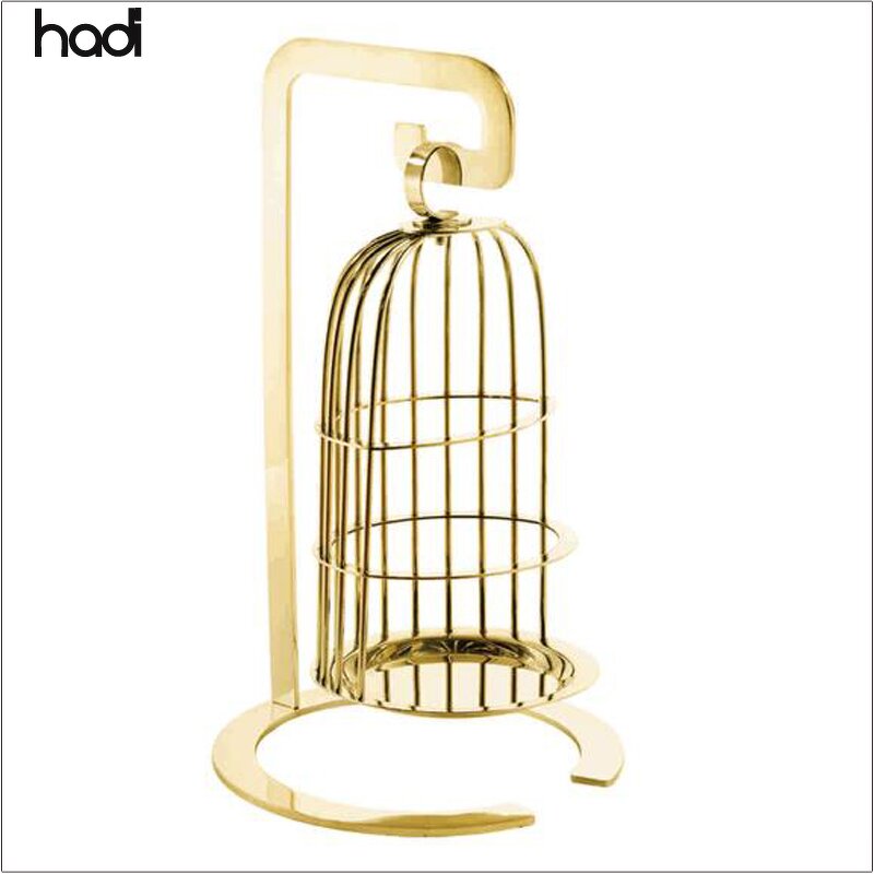 Cake Stand Manufacturer - Unique 3 Tiered Gold Cupcake Birdcage Stand