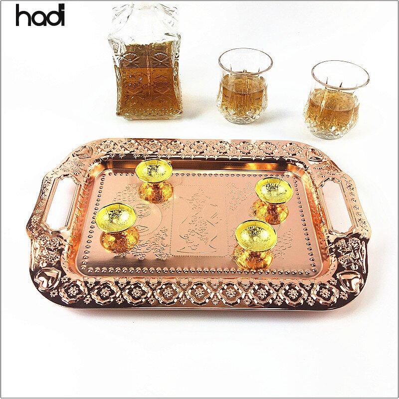 Serving Tray Manufacturer - Wholesale Copper Rose Gold Elegant Tray