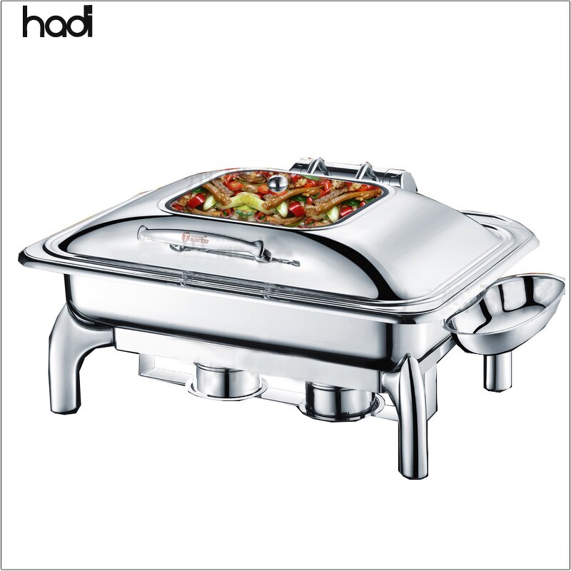 Chafing Dish Manufacturer - Luxury Modern Roll Top Glass Lid Serving