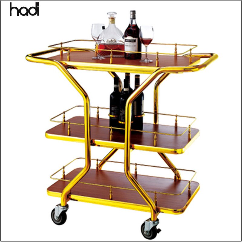 Serving Trolley Manufacturer - 3 Tier Luxury Wooden Food Tea Trolley