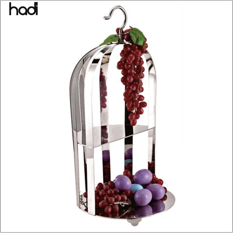 Cake Stand Manufacturer - Unique 3 Tiered Gold Cupcake Birdcage Stand