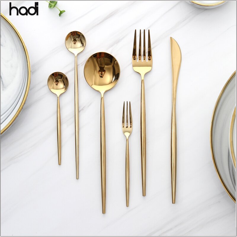 Cutlery Set Manufacturer - Commercial Gold Plated Stainless Steel Set
