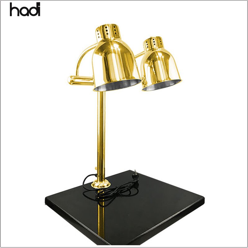 Food Warming Lamp Manufacturer - Hot Sale Gold Double Tanks Heat Lamp
