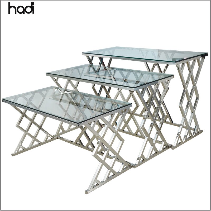 Buffet Table Manufacturer - HD Stainless Steel Rectangular Glass Top