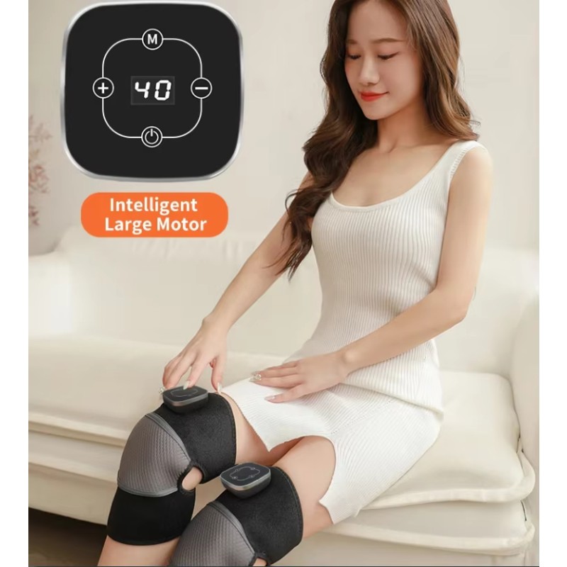 New Size Adjustable Heated Knee Brace Wrap With Massage Vibration Elbow Shoulder Knee Massager With Heating Pad for Pain Relief