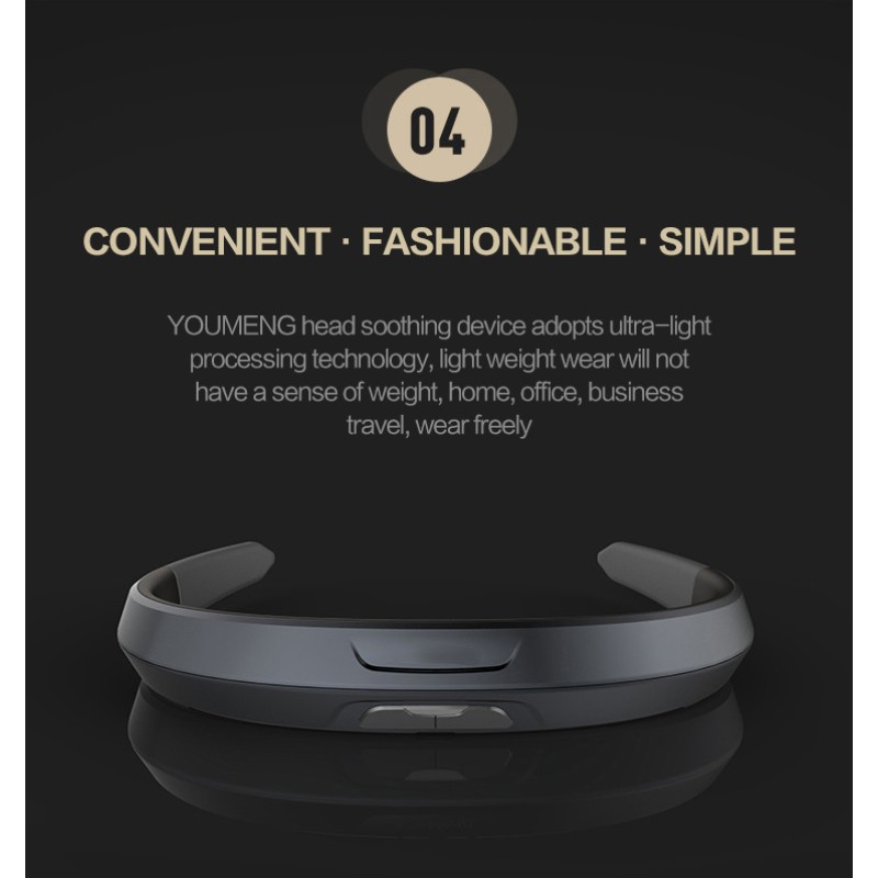 EMS Head Massager Forehead Brain Relaxation Low Frequency Pulse Improve Sleep Health Stress Relief Brain Massager