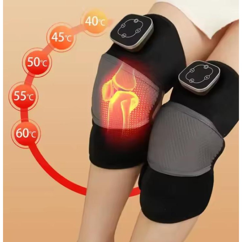 New Size Adjustable Heated Knee Brace Wrap With Massage Vibration Elbow Shoulder Knee Massager With Heating Pad for Pain Relief
