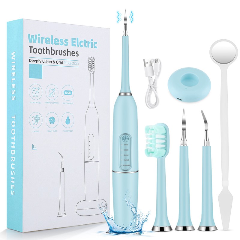 Smart Electric Tooth Cleaner Electric Toothbrush Set Calculus Remover Tooth Cleaner