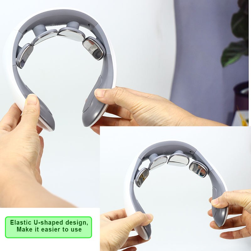 High Quality Intelligent Cervical Heating U-shaped Neck Massager Ems Pulse Hanging Neck and Shoulder Massager