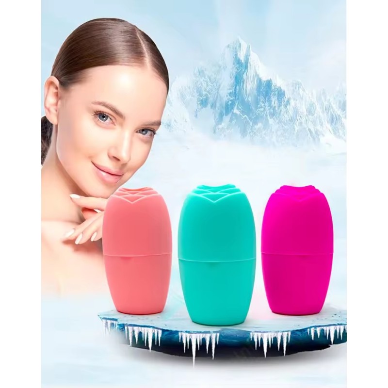 Face Massage Tool Cooling Silicone Ice Mold Facial Ice Roller Body Eye Skincare Remove Dark Circle Pore Shrink