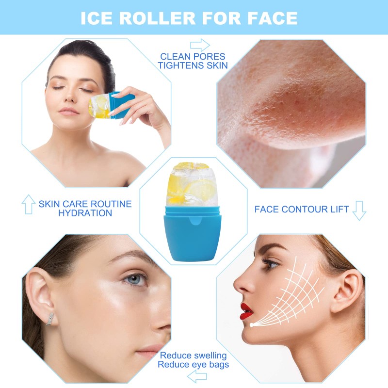2024 New Products Face Ice Cube Portable Cryo Massage Ice Roller Unbreakable Ice Roller for Face