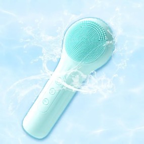 Sonic Waterproof Silicone Facial Cleansing Brush Electric Heated Exfoliating Face Scrubber Cleanser With Massage for Men Women