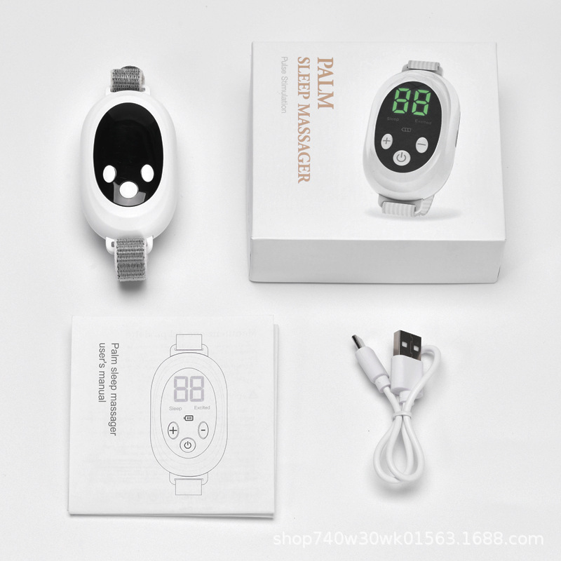 Intelligent Pulse Microcurrent Silicone Sleep Aid Household Use Sleep Soothing Device With Auxiliary Instrument Powered Battery