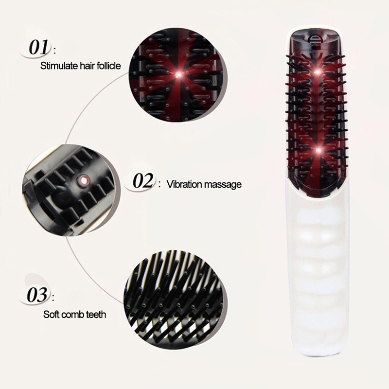 Laser Hair Brush for Regrowth Battery Infrared Hair Massage Comb Hair Growth Comb
