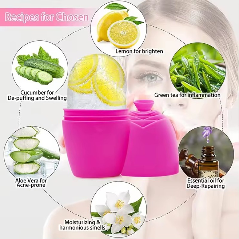 Freeze Mold Tool  Iceball Cube Facial Massage Silicone Ice Ball Globes Roller Face Lifting Massager