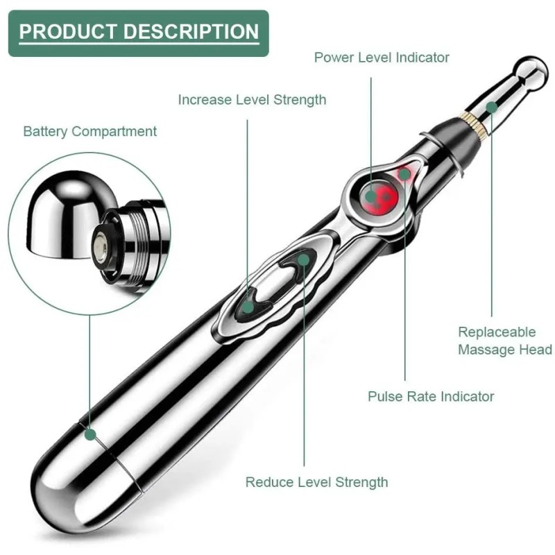 Electronic Acupuncture Pen Massage Pen Analgesic Magnetic Acupuncture Pen for Muscle Joint and Back Pain