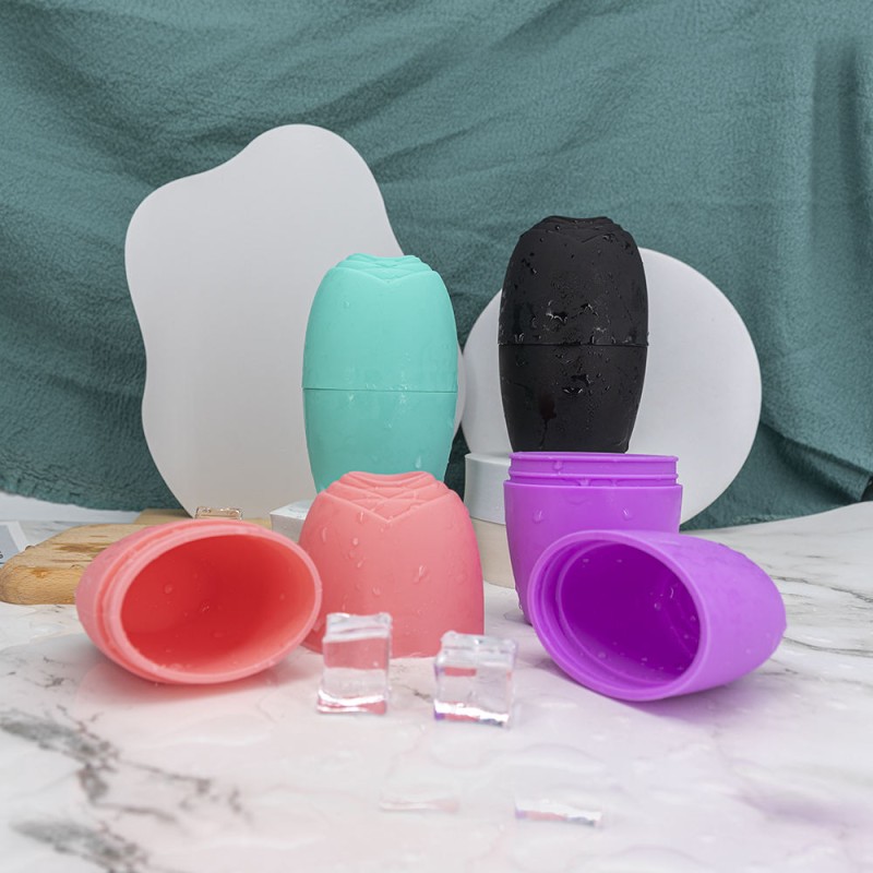 Facial Ice Roller Pores Reduce Fine Lines Reusable Rose Head Eco-friendly Ice Roller Silicone Face Massage Tool Body Eyes