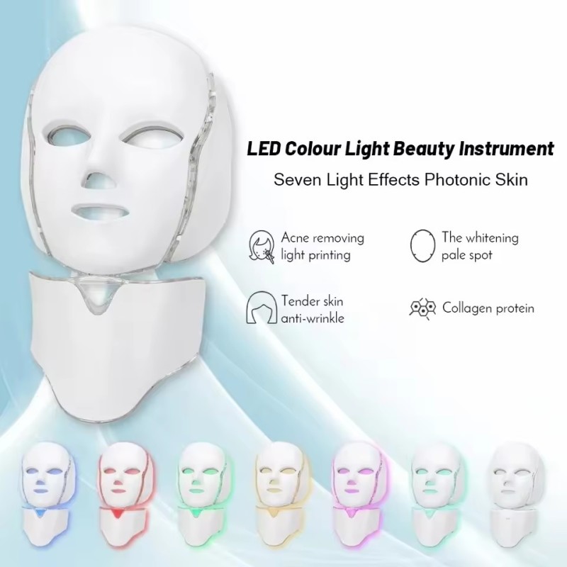 Beauty 7 Color Light Therapy Skin Wrinkle Face Skin Care  Home Use Led Face Mask Light Therapy