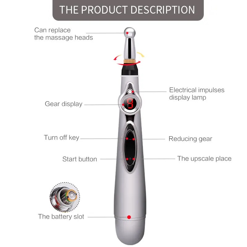 Electronic Acupuncture Pen Pain-relieving Physiotherapy Pen Safe Acupuncture Meridian Energy Healing Massage Body Head Legs