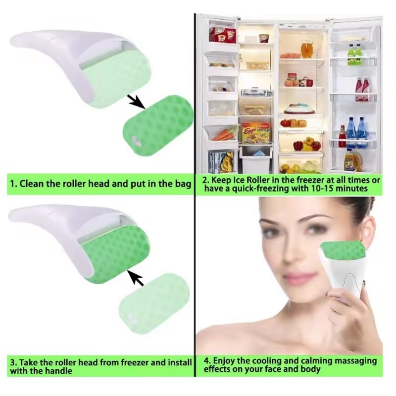 Freeze Ice Roller for Face Skin Cooling Tighten Pores Reduce Wrinkles Facial Ice Roller Face  Mold  Ice Roller