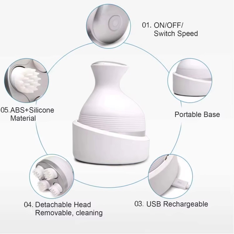 Factory Portable Multi-function Scalp Massage Head Handheld Electric Head Scalp Massage Devices