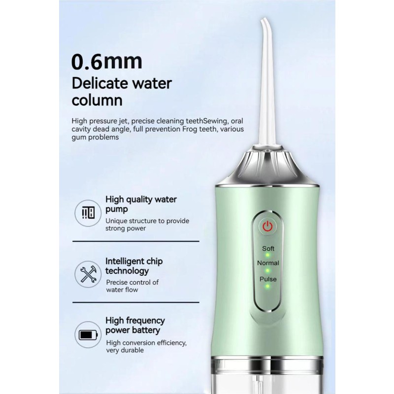 Portable IPX7 Waterproof Water Flosser Mini Cordless Oral Irrigator Water Teeth Cleaner Pick for Travel and Home