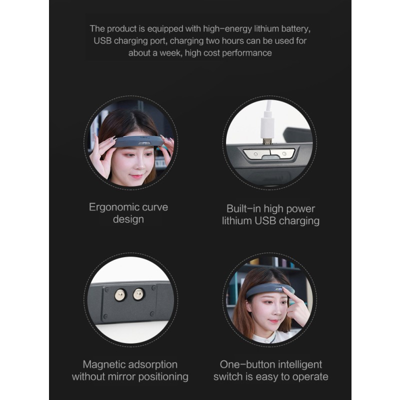 EMS Head Massager Forehead Brain Relaxation Low Frequency Pulse Improve Sleep Health Stress Relief Brain Massager