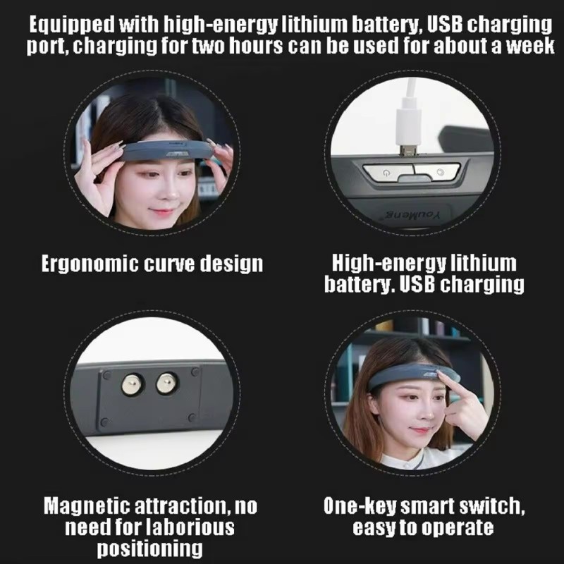 Portable Automatic Electric Head Massage Headache Therapy Sleep Helper Sleeping Head Massager