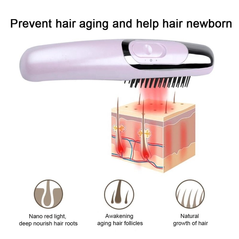 Red Light Therapy Scalp Massager Hair Regrowth Brush Hair Growth Anti Loss Head Care Electric Massage Comb Vibration Massage