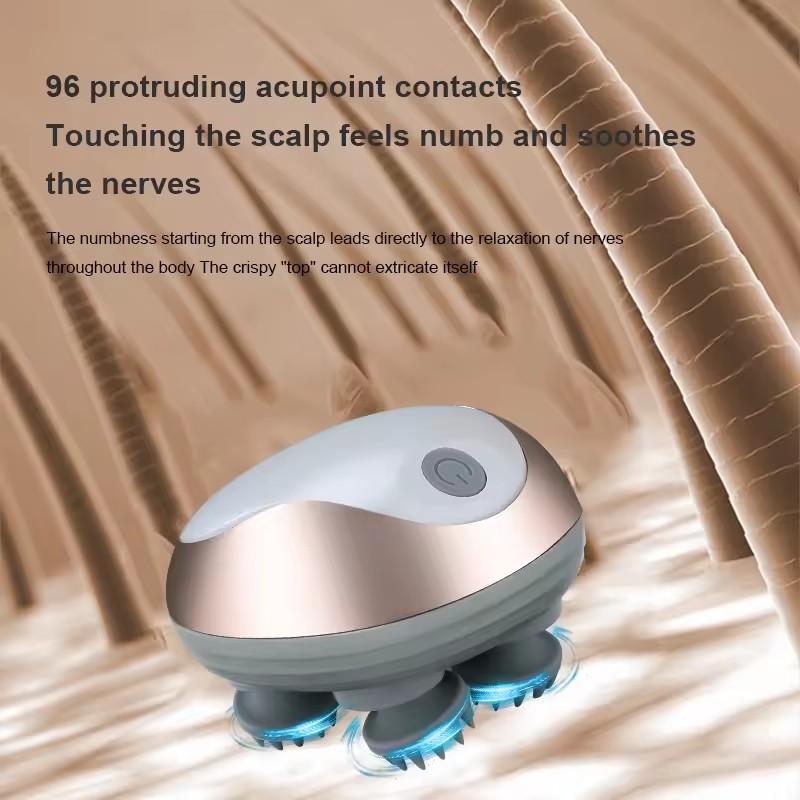 Wholesale Rechargeable Electric Scalp Waterproof Head Massager Handheld Electric Head Massager Scalp Stress Relax