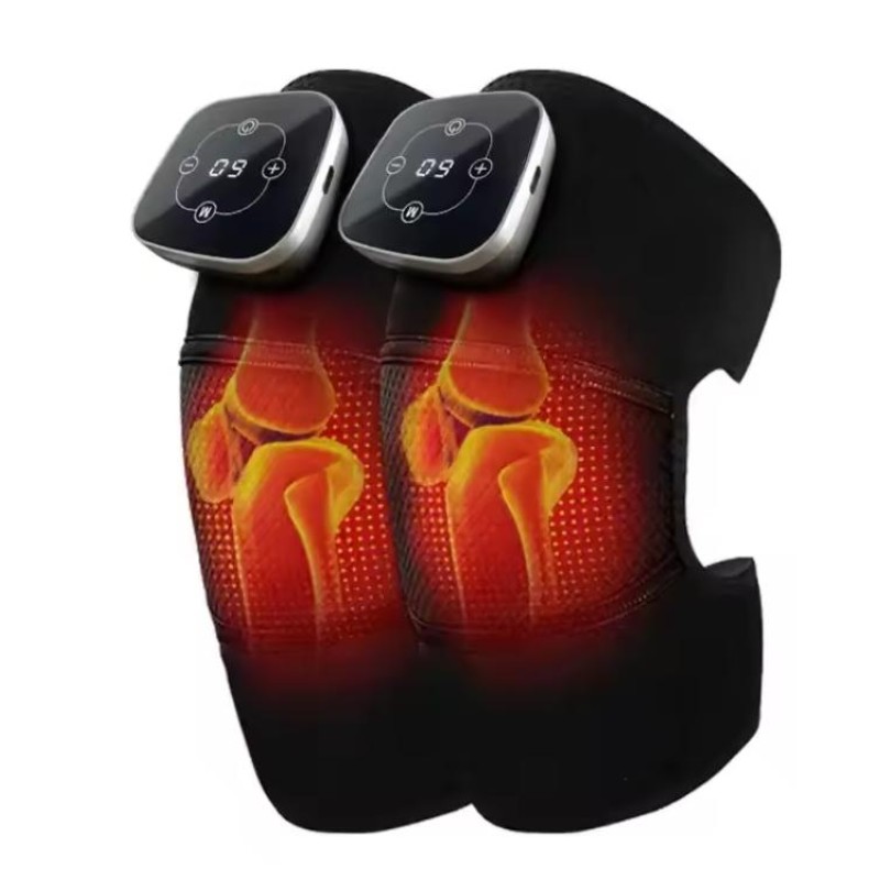 New Size Adjustable Heated Knee Brace Wrap With Massage Vibration Elbow Shoulder Knee Massager With Heating Pad for Pain Relief
