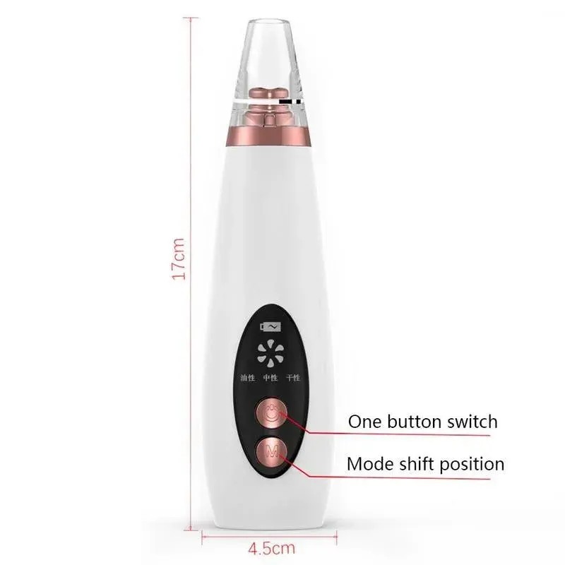 Facial Nose Pore Cleanser 6 Replaceable Vacuum Blackhead Removal Suction Probes for All Skin Beauty Device