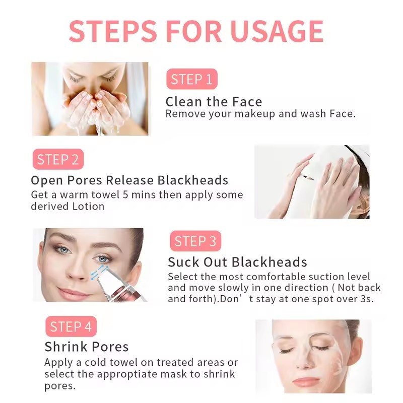 Electric Facial Nose Blackhead Acne Vacuum Cleaner Removal Pimple Extractor Vacuum Pore Cleaner Blackhead Remover Face Pimple