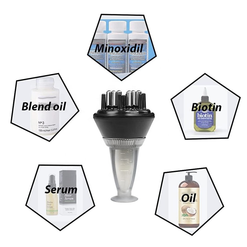 Head Essential Oil Ball Massage Comb and Scalp Applicator Hair Head Scalp Oil Applicator for Scalp