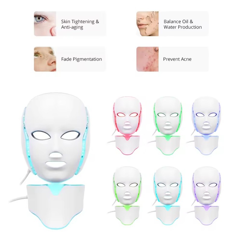 Beauty 7 Color Light Therapy Skin Wrinkle Face Skin Care  Home Use Led Face Mask Light Therapy