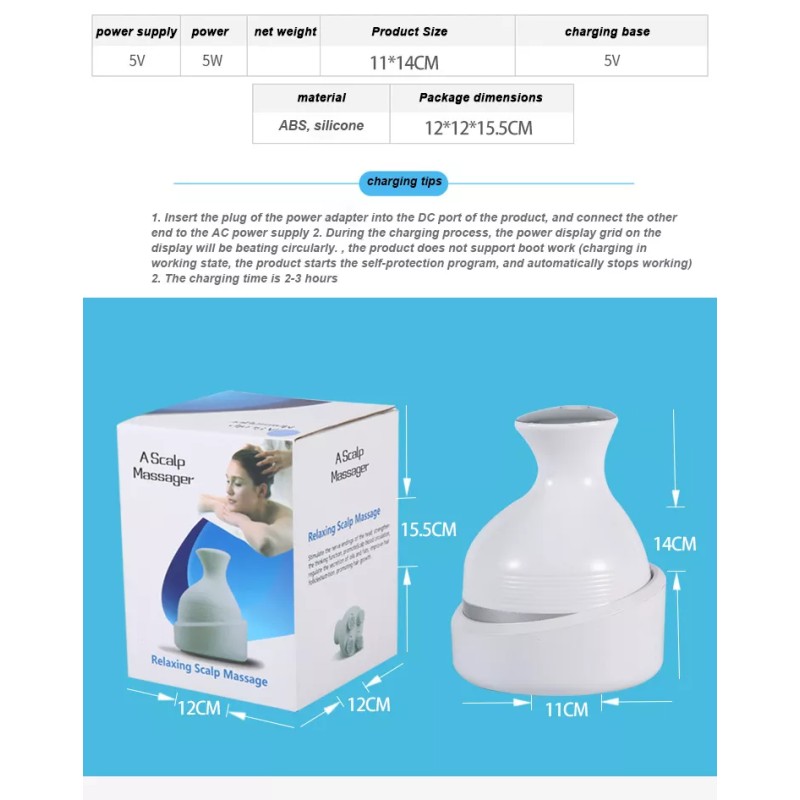 Factory Portable Multi-function Scalp Massage Head Handheld Electric Head Scalp Massage Devices