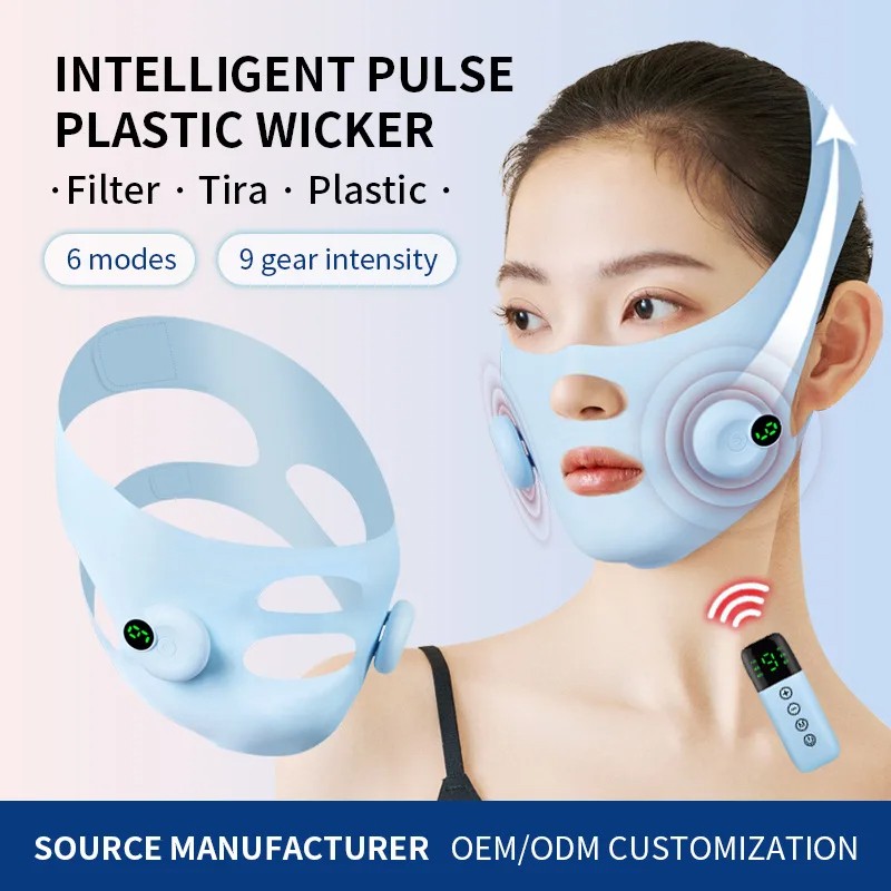 Beauty Micro Current V-Line Mask Double Chin Reduction Container Face Lift Bandage Massager Wearable Face Slimming Band