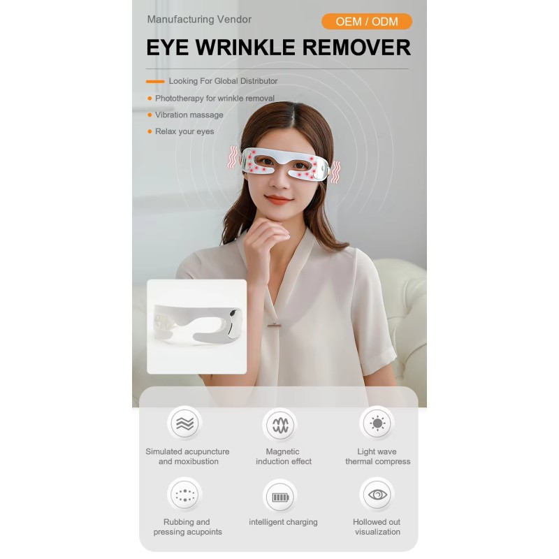 Wrinkle Remover Red Light Infrared Therapy Eye Massage Anti Wrinkle Mini Smart Eye Tool for Home Use Beauty Equipment