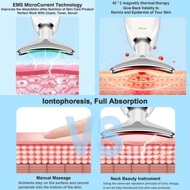 3 Massage Mode Sculpting Device Anti-Aging Lifting Firming Wrinkle Removal Facial Massager Tool Neck Sculpting Device Led Light