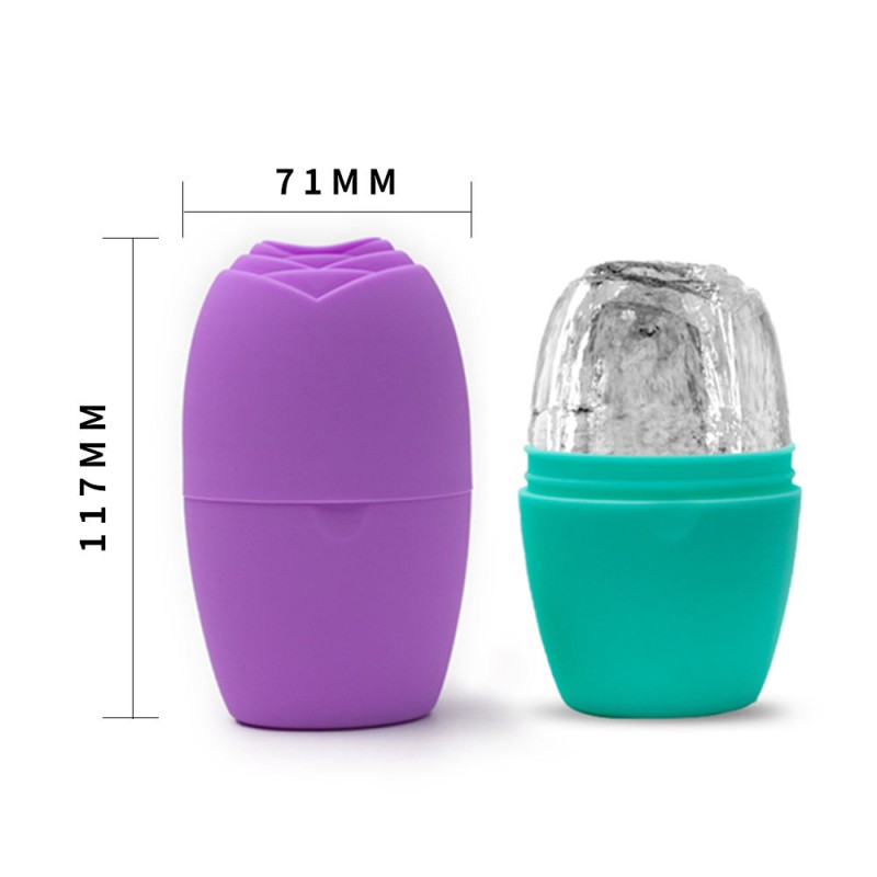 Facial Ice Roller Pores Reduce Fine Lines Reusable Rose Head Eco-friendly Ice Roller Silicone Face Massage Tool Body Eyes