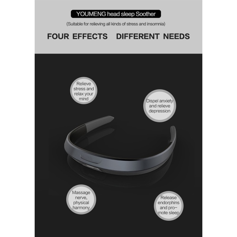 EMS Head Massager Forehead Brain Relaxation Low Frequency Pulse Improve Sleep Health Stress Relief Brain Massager
