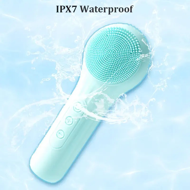 Ipx7 Waterproof Best Electric Scrubber Sonic Massager Face Silicone Facial Cleansing Brush for Exfoliating