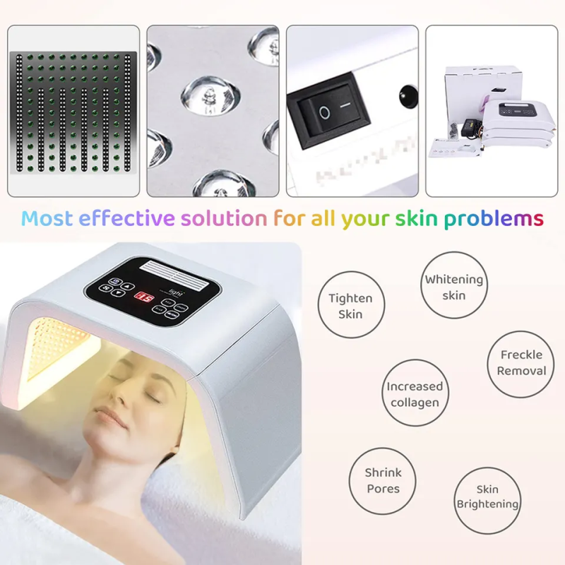 Hot Selling Skincare Bioluminescence Therapy for Acne Treatment With 7-color Led Pdt Red Light Therapy Photon Device