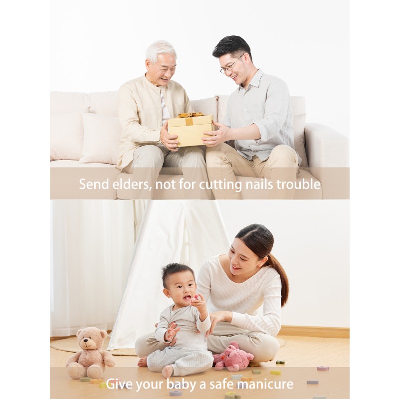 Multifunctional Electric Nail Clippers 2 in 1 Nail Grinder Nail Art Home Grinding Polishing Universal Mini Light Rechargeable