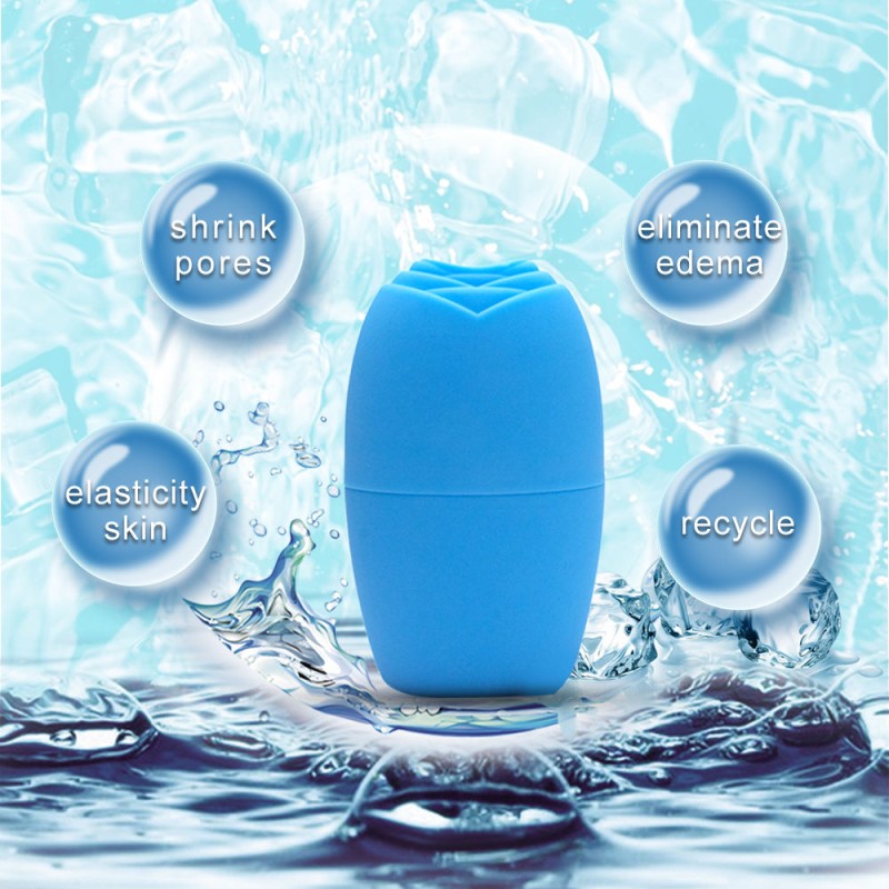 Facial Ice Roller Pores Reduce Fine Lines Reusable Rose Head Eco-friendly Ice Roller Silicone Face Massage Tool Body Eyes